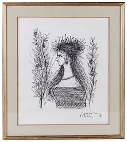 Jean Carzou / Woman with Crown of Thorns