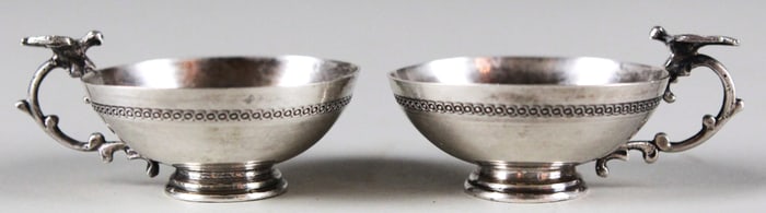 Pair of Antique Sterling Silver Armenian Mini Cups