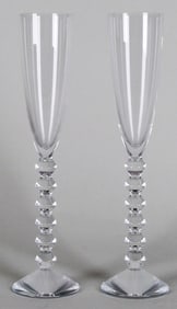 Baccarat Vega Ruby Flutissimo Champagne Flutes - Pair