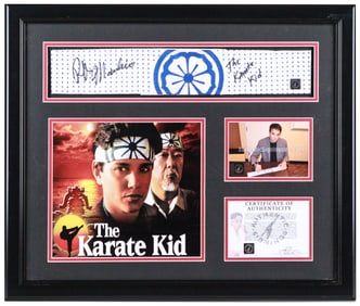 Ralph Macchio Signed Karate Kid Headband Display