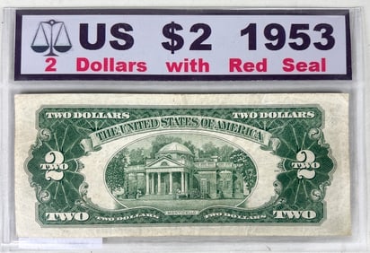 1953 US Two Dollar Bill with Red Seal
