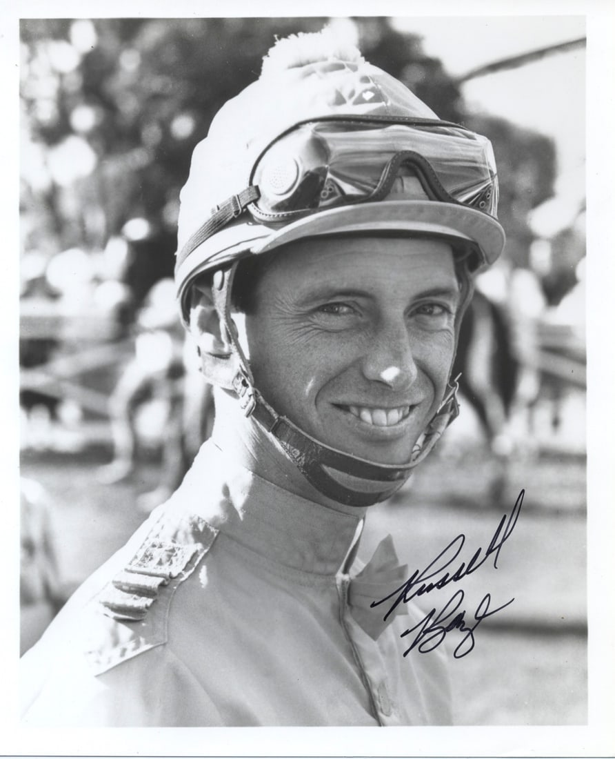 Russell Baze / Signed 8x6 Black-and-White Jockey Portrait (1 of 1)