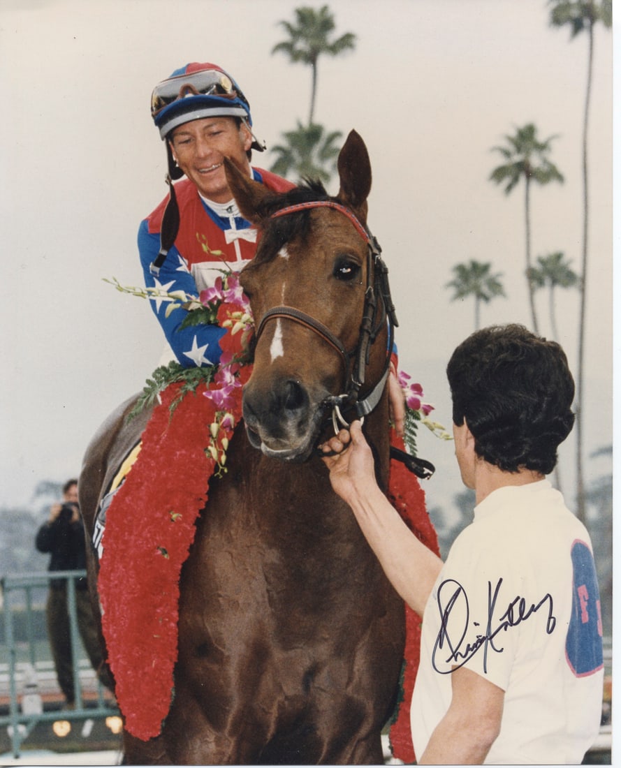 Signed 8x10 Photo / Chris Antley on Stuka, 1994 Santa Anita Handicap (1 of 2)
