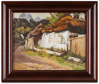 After Petro Levchenko / Village Lane with White Cottage