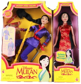 Lot of 2 Mattel Disney Mulan Dolls – Secret Hero Mulan & Red Dress Mulan