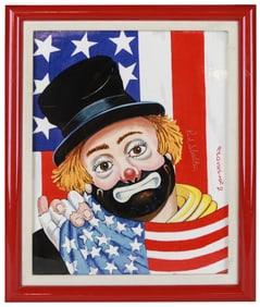 Red Skelton The All American Signed Porcelain Clown Painting