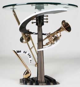 Paul Wagner Limited Edition Musical Instrument Base Glass Table (No. 44/100)
