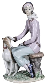 Lladro Porcelain Figurine “Lady with Greyhound” #5610, Spain – DAISA 1998