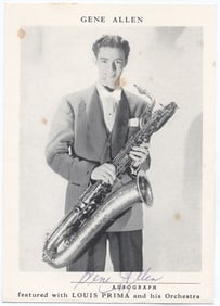 Gene Allen Autographed Publicity Photo (7" x 5")