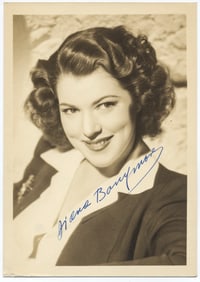 Diana Barrymore Signed Vintage Photo Postcard (7" x 5")