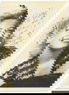 Helen Forrest Signed Vintage Photo Postcard (7" x 5"): Charming 7 x 5 inch sepia-tone photo postcard signed by beloved big band vocalist Helen Forrest, inscribed in blue ink “To Kitty – Very Best to you – Helen Forrest.&rdquo; Renowned for her work
