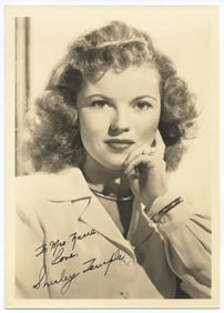 Shirley Temple Signed Vintage Photo Postcard (7" x 5")