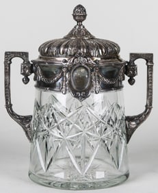 Russian Imperial Silver & Cut Glass Punch Bowl by Morozov, St. Petersburg (1908–1917)