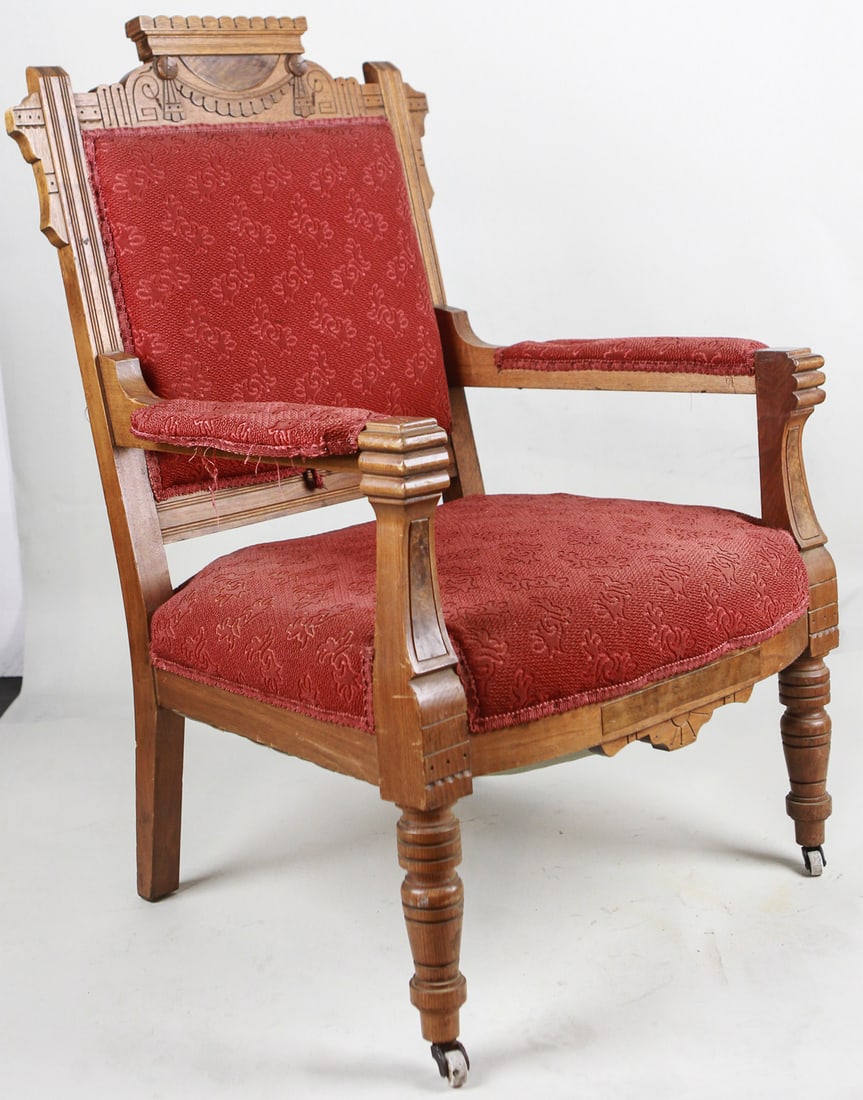 Antique Victorian Armchair with Carved Frame – Warner Brothers Studios Prop (1 of 11)