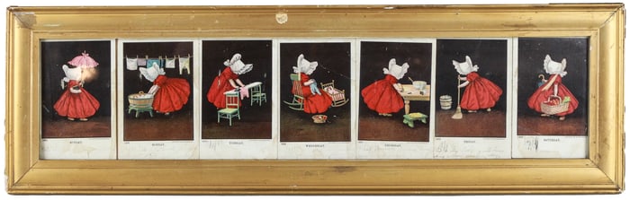 “A Complete Week of Sunbonnet Babies?? Framed Print Series, 1935