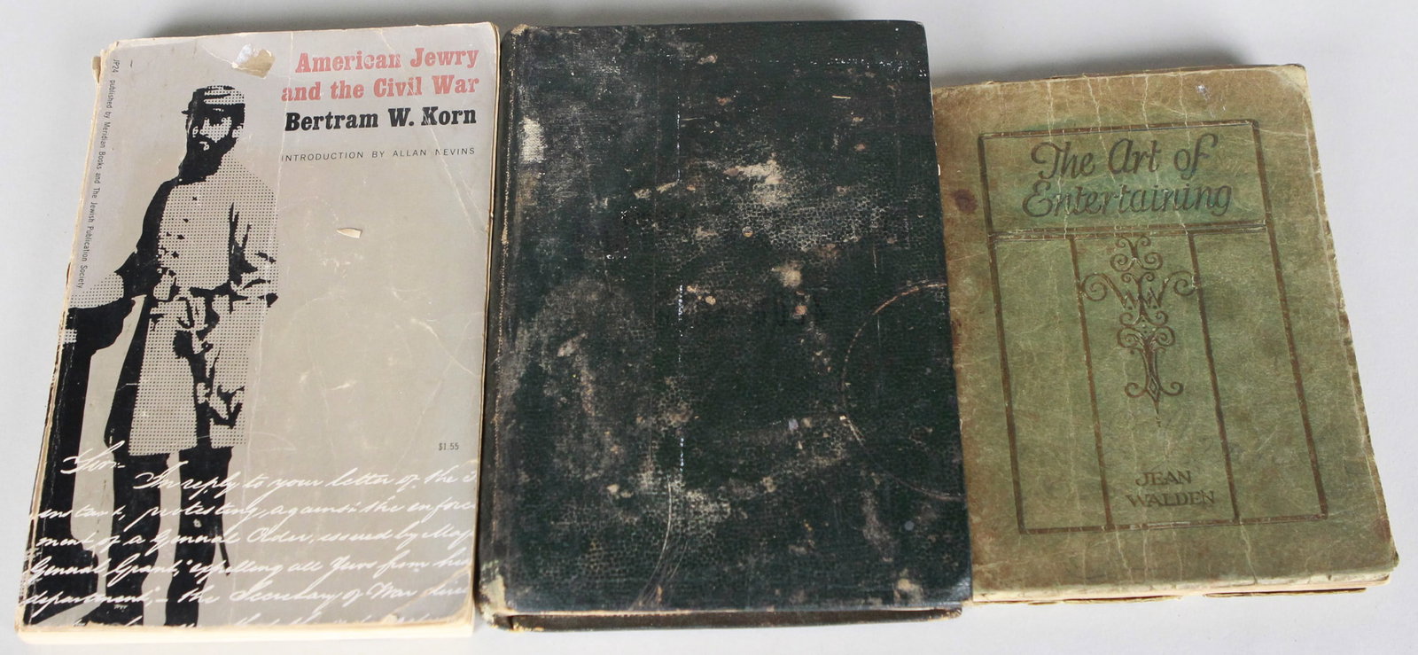 Vintage Book Lot – 3 Titles: American Jewry and the Civil War, Martha Washington Cook Book, The: This charming trio of vintage books spans topics from history and culinary arts to social etiquette. Included is American Jewry and the Civil War by Bertram W. Korn, a significant scholarly work explo