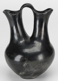 Santa Clara Pueblo Blackware Wedding Vase