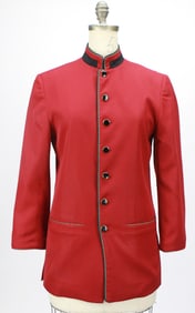 Sony Pictures Red Costume Jacket with Mandarin Collar