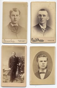 Lot of 4 Antique CDVs – Young Men & Boys, 19th-Century American Studios