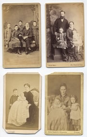 Lot of 4 Antique CDVs – 19th-Century Family Portraits from U.S., U.K., France & Germany