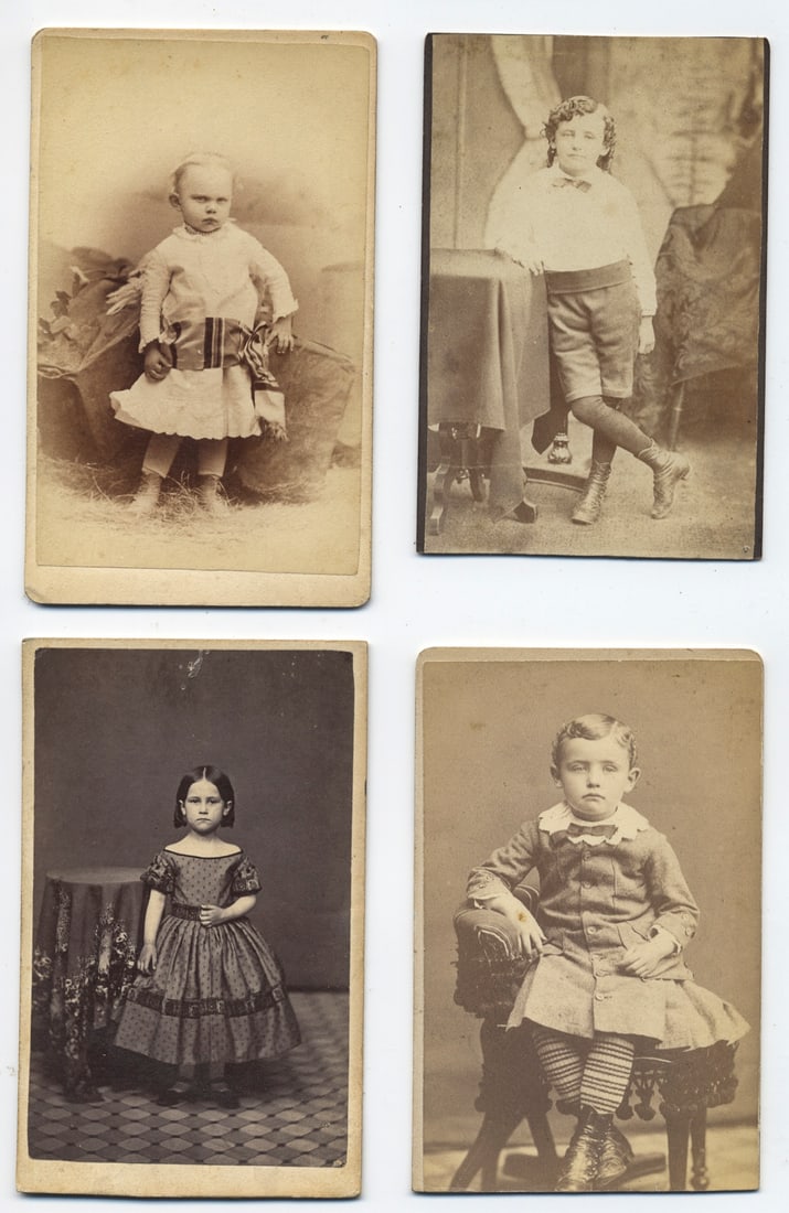Lot of 4 Antique CDVs – Victorian-Era Children’s Portraits (1 of 2)