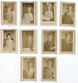 Lot of 10 Early 20th Century School Portrait Cards with Names