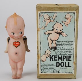 Vintage Porcelain Kewpie Doll with Original Box – Made in Germany
