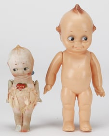 Lot of 2 Kewpie Dolls – Bisque Nippon & Rose O'Neill Plastic