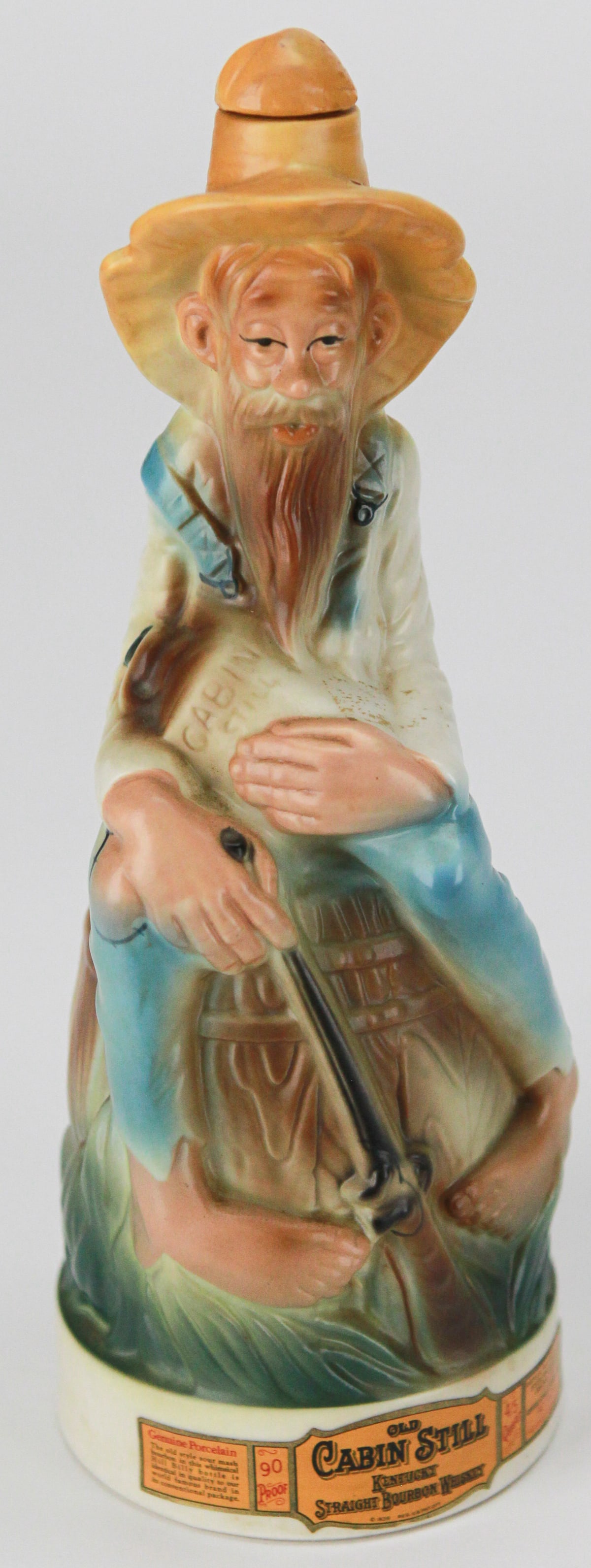 1969 Cabin Still Kentucky Bourbon Decanter – Hillbilly Fisherman by W.L. Weller (1 of 6)