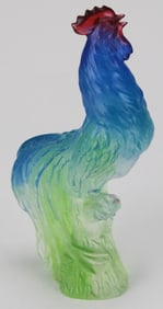 LIULIGONGFANG Multicolor Crystal Rooster with Presentation Box & Artist Booklet