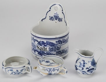 Blue Onion German Porcelain Assortment – 4-Piece Set