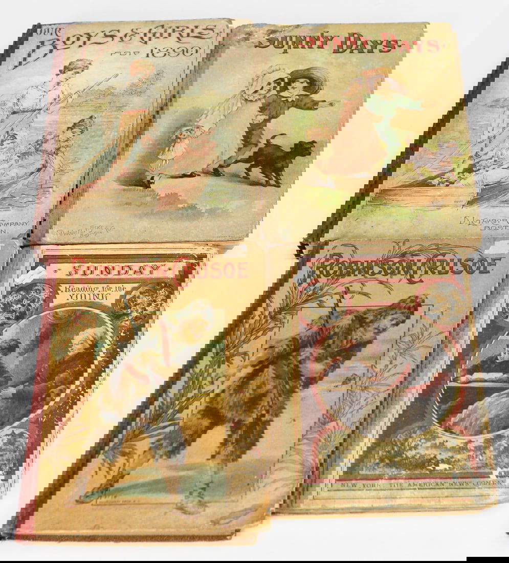 Lot of 4 Antique Children's Books – 19th Century Illustrated Editions (1 of 4)