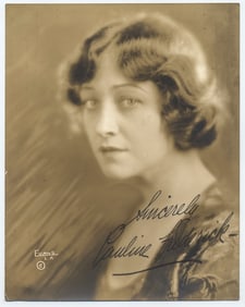 Signed 1920s Portrait Photograph of Pauline Frederick