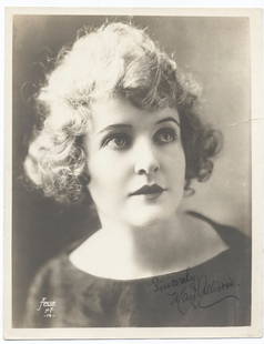 1918 May Allison Signed Photograph from Fair and Warmer: A striking 10 x 7.75-inch sepia-toned studio portrait of silent film star May Allison, signed boldly “Sincerely, May Allison” in ink at the bottom right. Taken by Apeda Studios, NY and dated