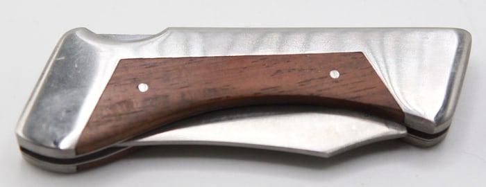 Vintage SHARP 200 Folding Pocket Knife – Stainless Japan, Wood Inlay