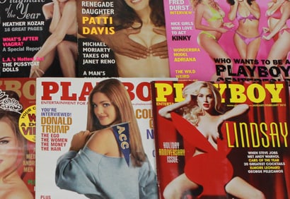 Lot of 10 Playboy Magazines (1990s–2010s)