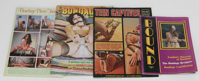 Lot of 4 Vintage BDSM Bondage Magazines – 1970s–80s Fetish Publications