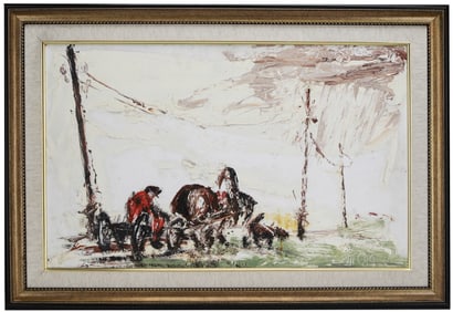 Rural Wagon Scene, 1989 — Anatoly Slepishev / Russian artist