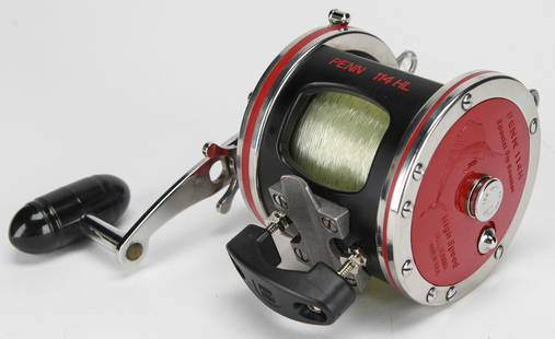 Penn Senator 114HL High-Speed Fishing Reel (60 lb) with Manual: This Penn Senator 114HL 6/0 fishing reel is a high-speed, ball-bearing model made in the USA, known for its durability and power, ideal for saltwater big game fishing. It features a robust constructio