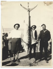 1939 Marlin Swordfish Fishing Photograph, Catalina Island