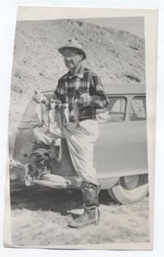 Early 1900s Vintage Photograph of Fisherman with Catch