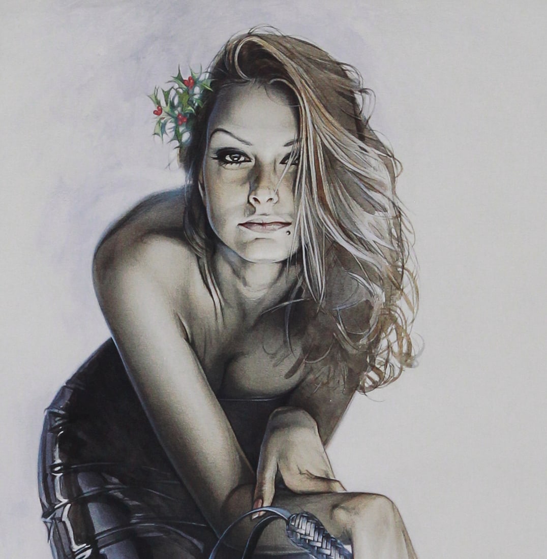 Hajime Sorayama Signed Lithograph – Woman with Whip (1 of 3)