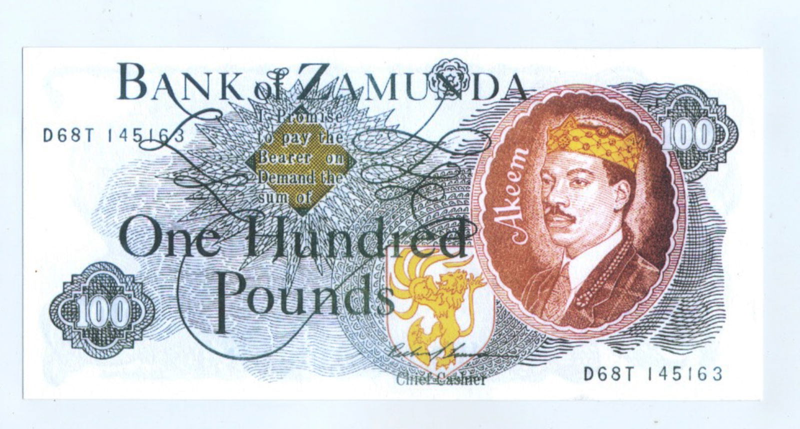 “Coming to America?? Prop Zamunda £100 Note with COA (1 of 3)