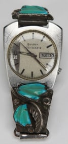 1971 Bulova Accuquartz Men’s Watch with Turquoise Inlay Band