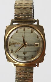 Seiko DX Automatic 25 Jewels Watch – Gold-Tone w/ Wave Band