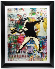 Mr. Brainwash “Banksy Thrower” Unique Hand-Signed Mixed Media, 2024, 1/1