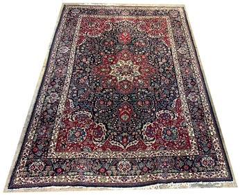 1940s Persian Isfahan Rug / Wool on Cotton