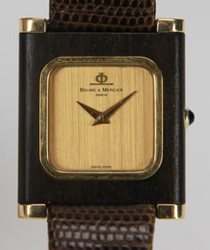 Baume & Mercier Limited Edition 18K Gold & Wood Wristwatch