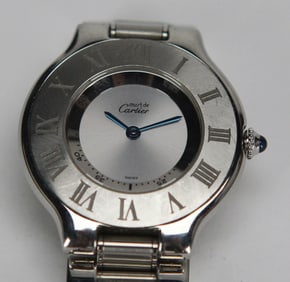 Must de Cartier Stainless Steel Ladies Wristwatch