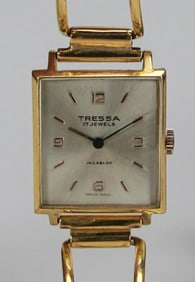 Vintage Tressa 17 Jewels Gold-Plated Ladies Watch